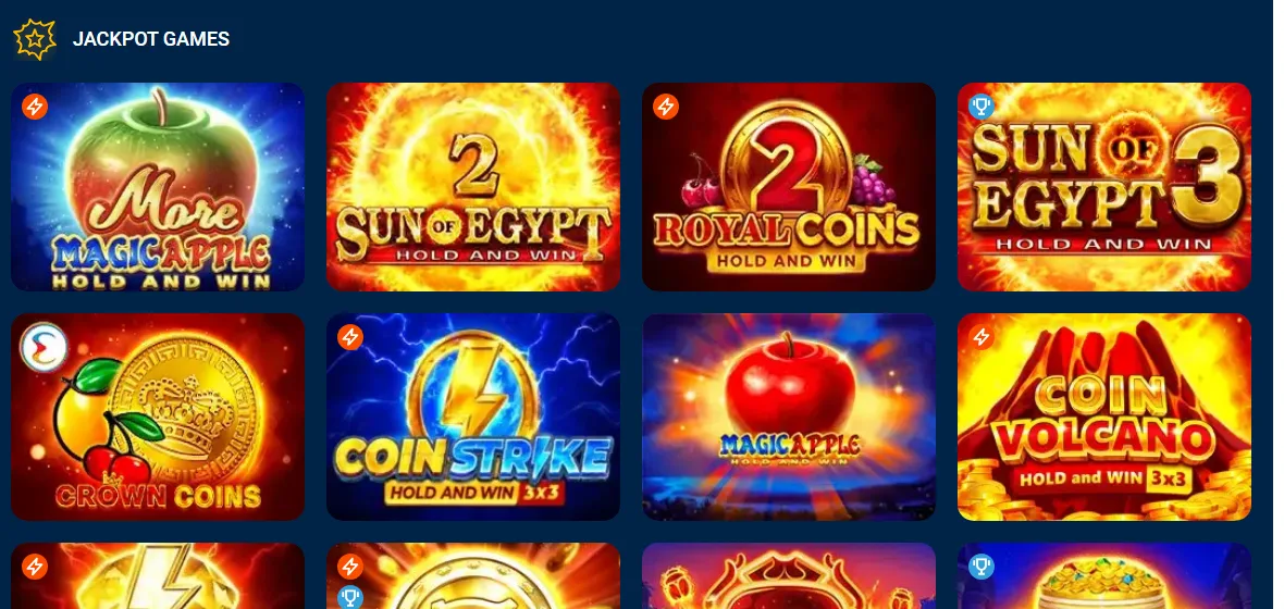 Jackpotové automaty Mostbet s tituly Sun of Egypt a Coin Volcano