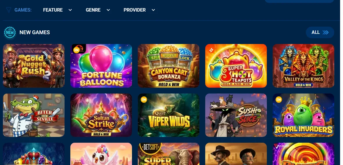 Nově přidané hry v lobby Mostbet casina