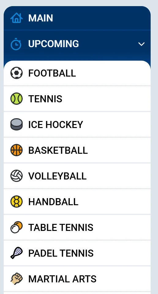 Nabídka sportů pro sázení u Mostbet: fotbal, tenis, hokej a basketbal